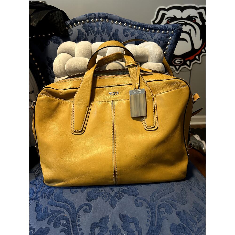 Vintage Tumi Mustard Yellow Soft Yellow Briefcase